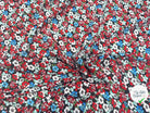 VISCOSE À MOTIFS FLORAUX ROUGES ET BLEUES - My Little Coupon