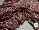 VISCOSE À MOTIFS FLORAUX ROUGES ET JAUNES - My Little Coupon