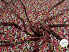 VISCOSE À MOTIFS FLORAUX ROUGES ET JAUNES - My Little Coupon