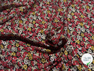 VISCOSE À MOTIFS FLORAUX ROUGES ET JAUNES - My Little Coupon