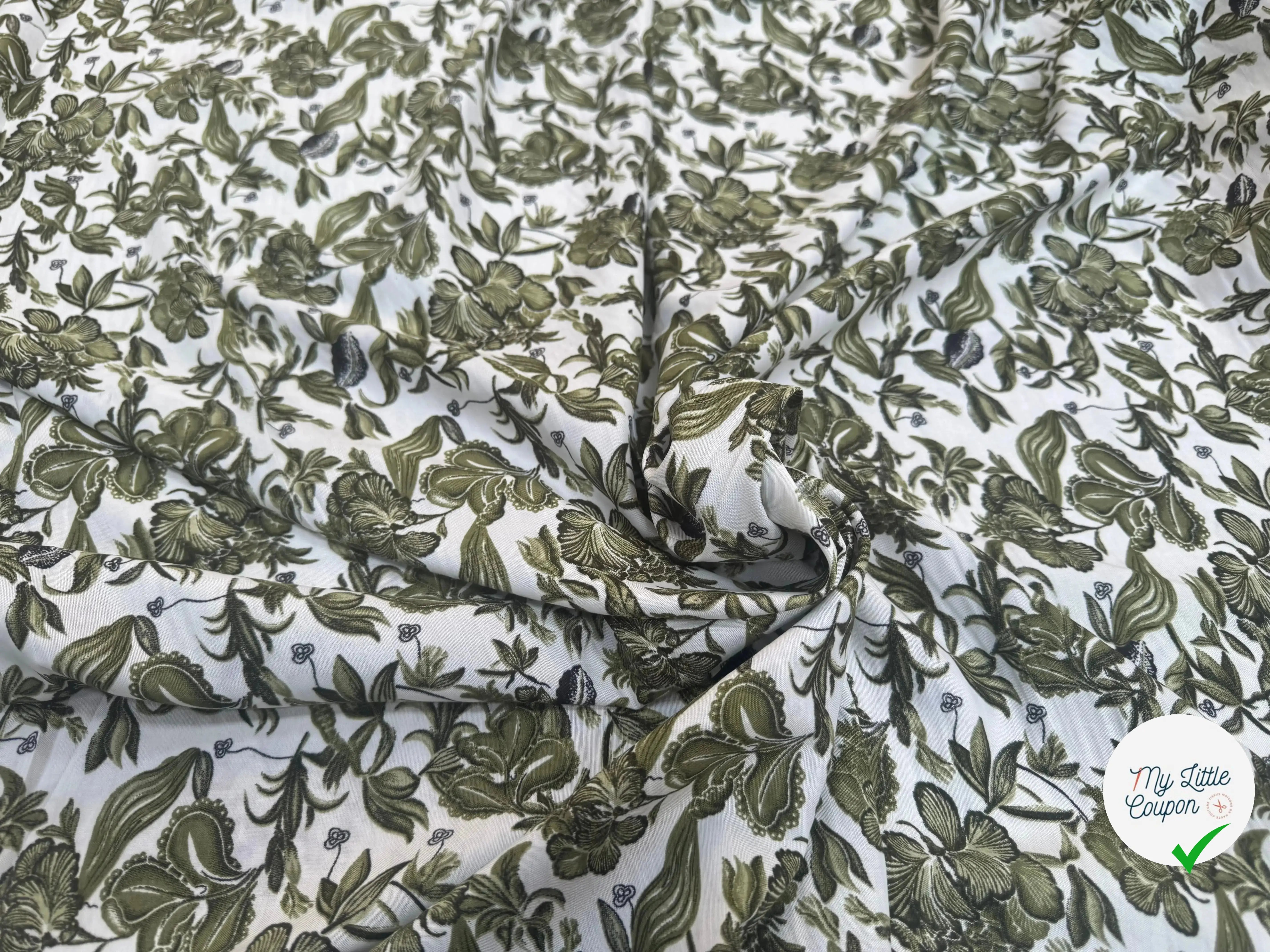 VISCOSE À MOTIFS MALLOW MATCHA - My Little Coupon