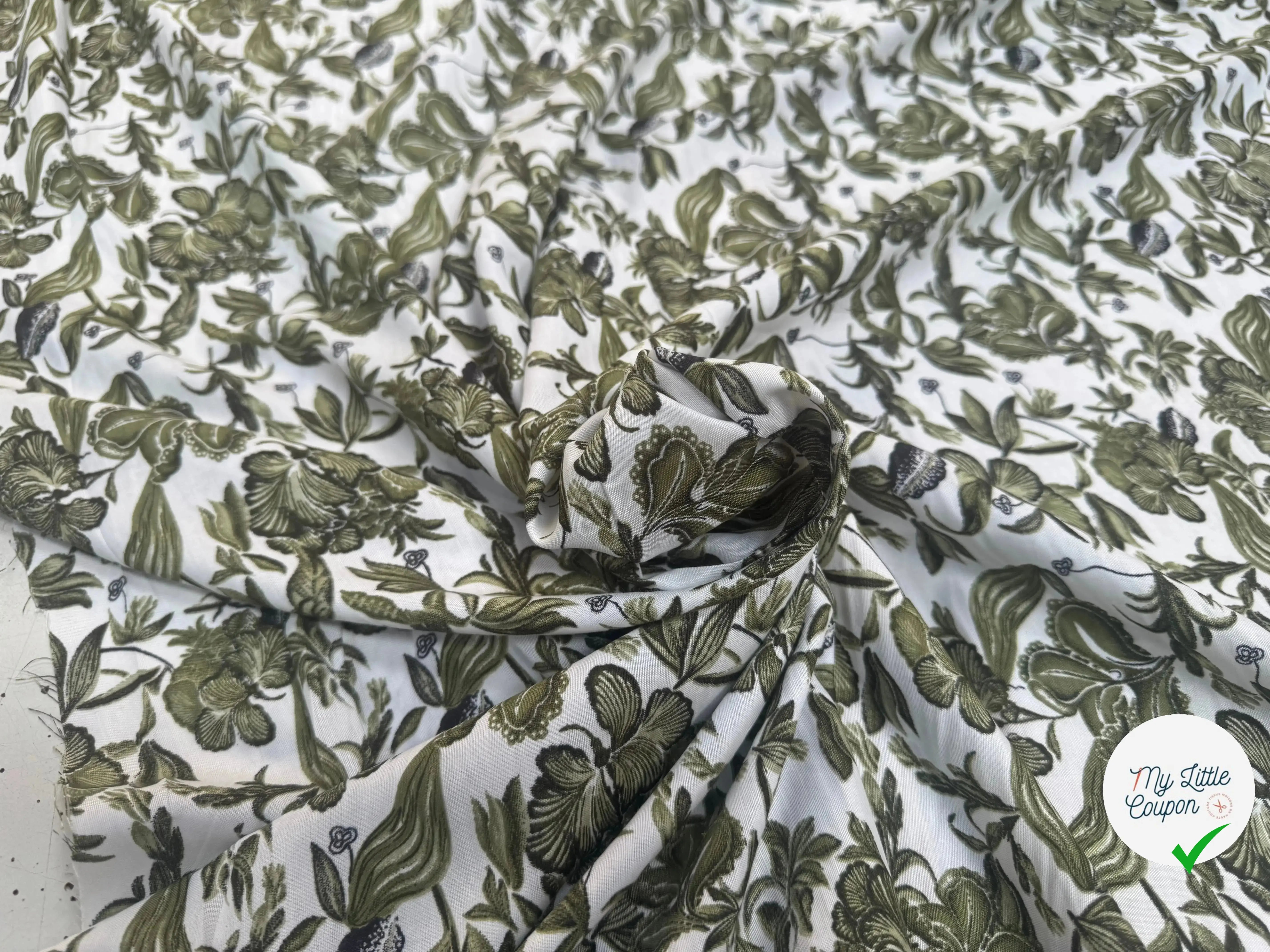 VISCOSE À MOTIFS MALLOW MATCHA - My Little Coupon