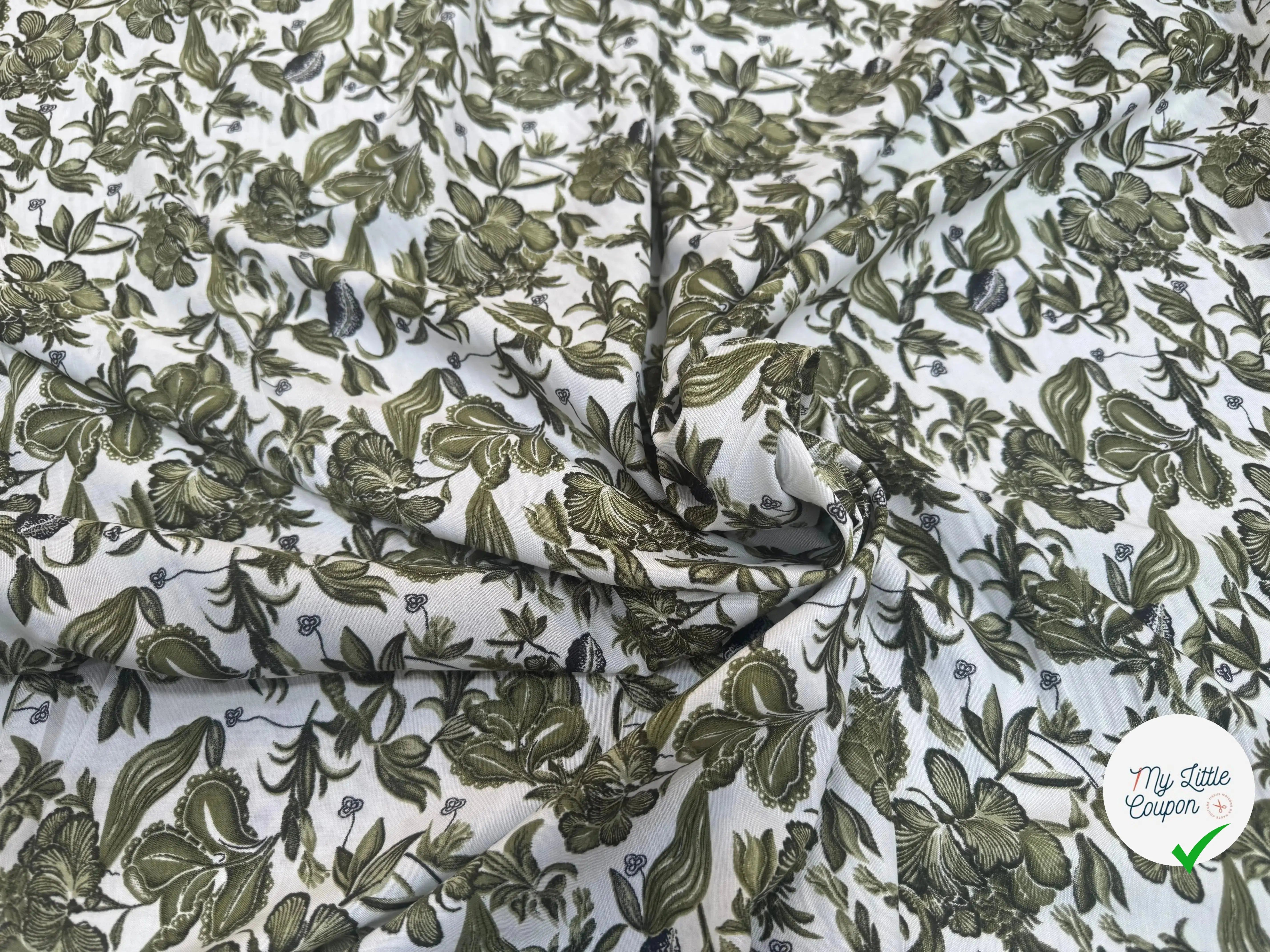 VISCOSE À MOTIFS MALLOW MATCHA - My Little Coupon