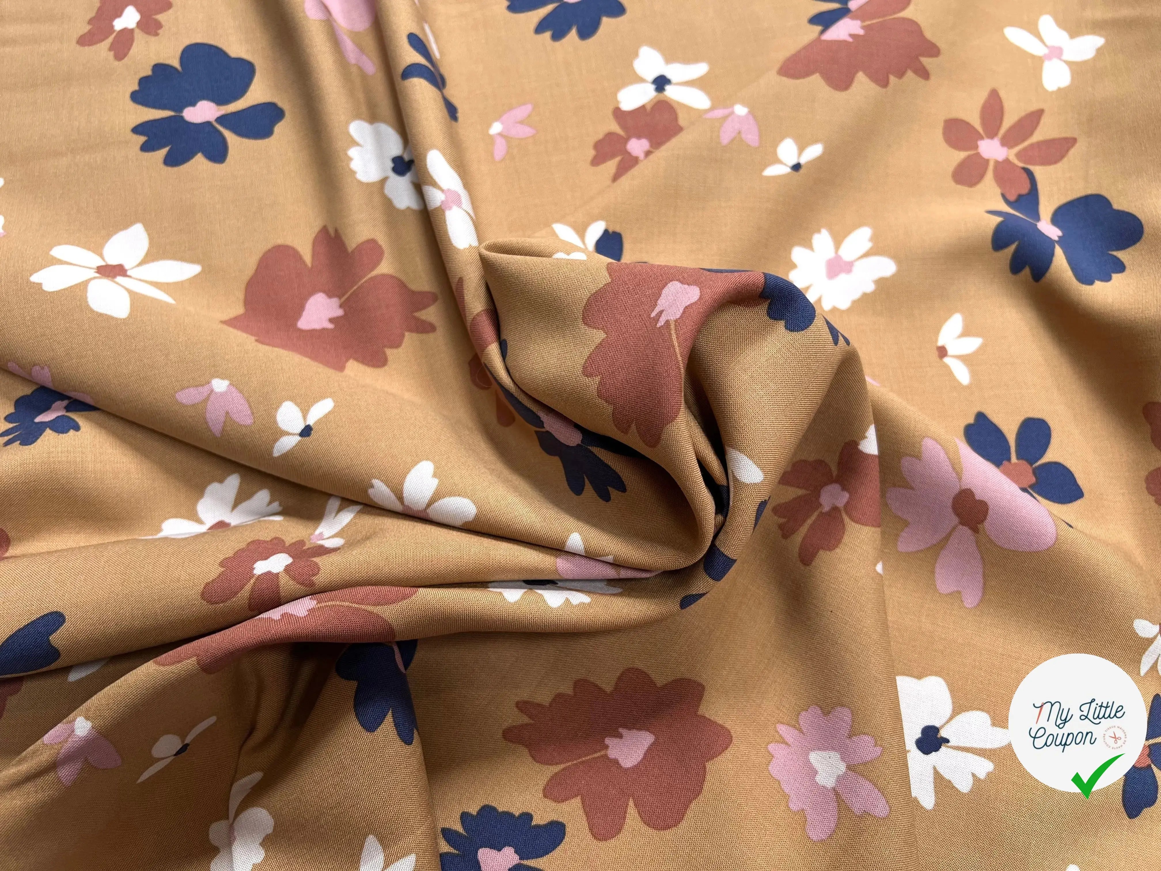 VISCOSE AIDINA CAMEL / BLEU - My Little Coupon