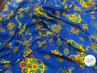 VISCOSE ARLEQUIN AVEC MOTIFS MAINS FOND BLEU - My Little Coupon