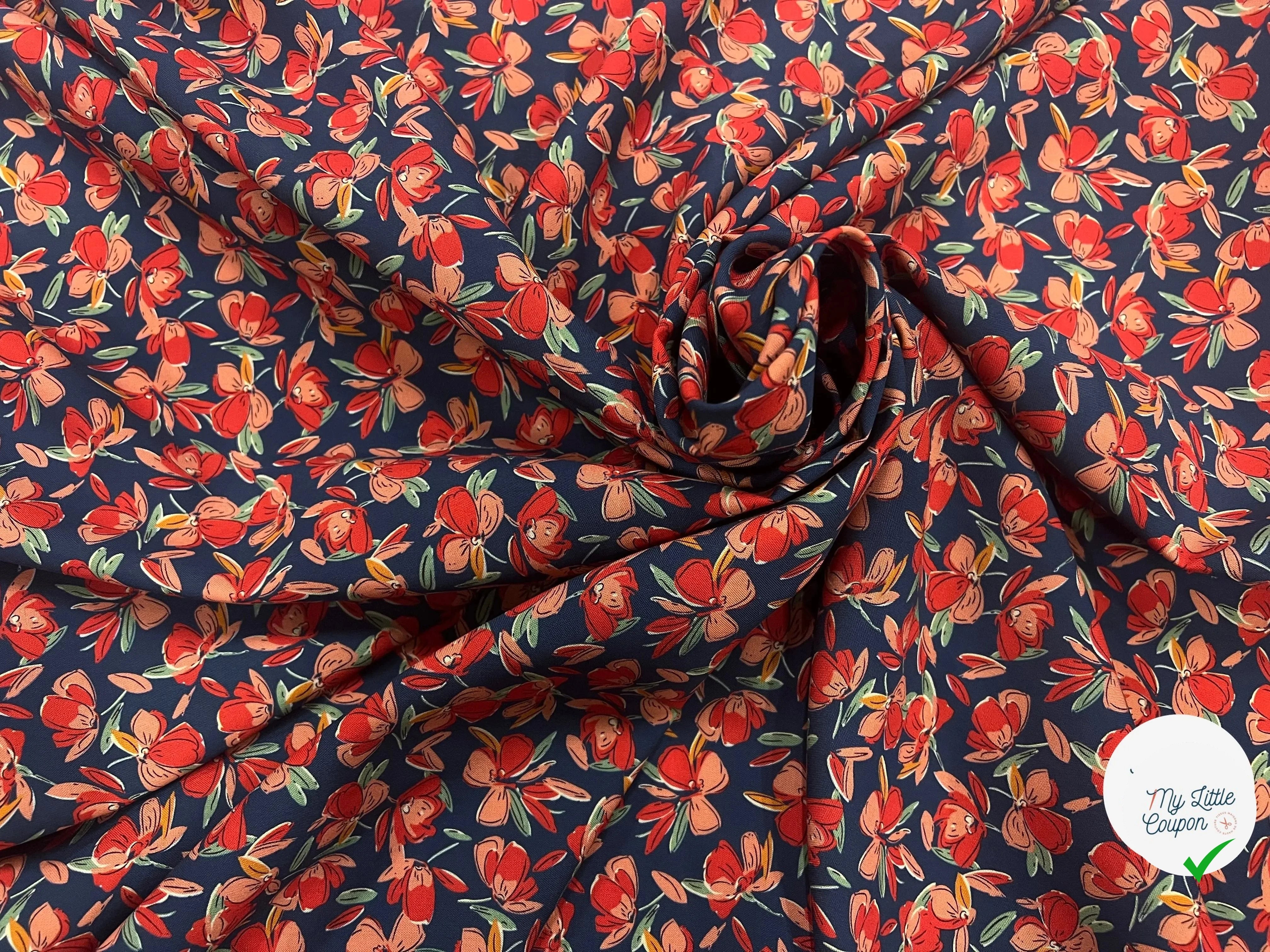 VISCOSE BLOSSOM MARINE PRINT - My Little Coupon