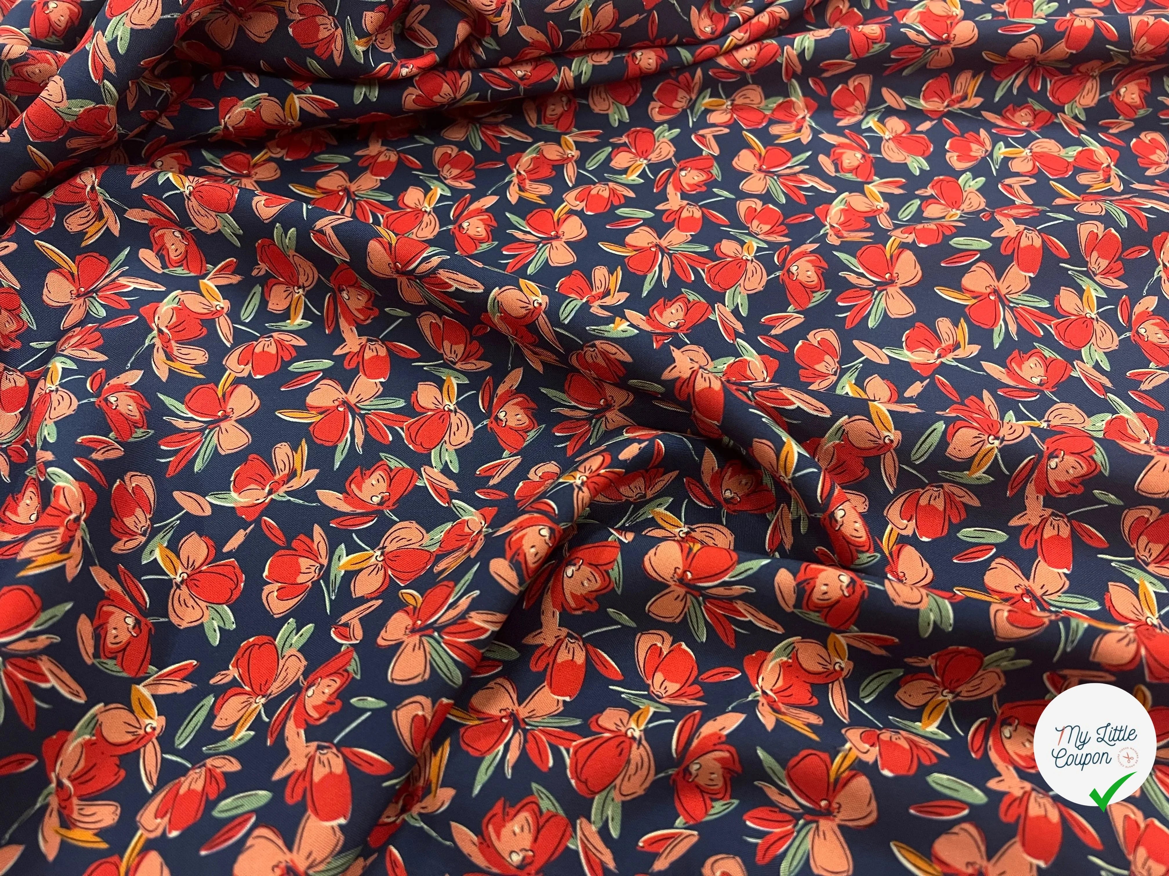 VISCOSE BLOSSOM MARINE PRINT - My Little Coupon