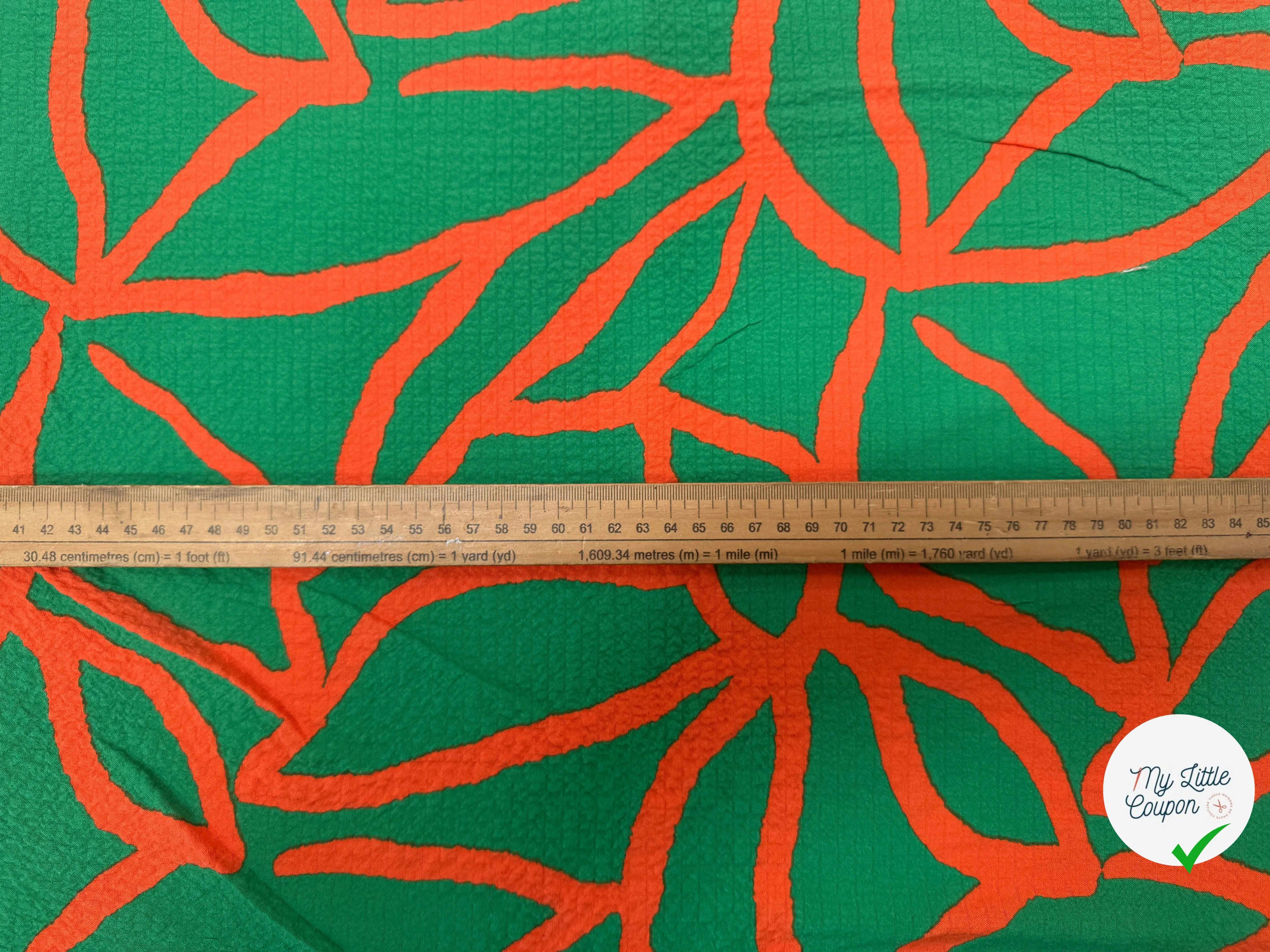 (Chute) VISCOSE BUBBLE TISSU IMPRIMÉ ABSTRAIT VERT - My Little Coupon