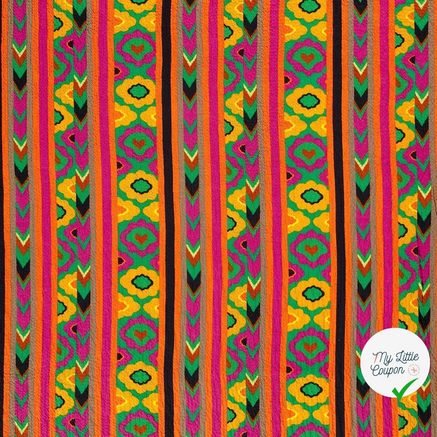 VISCOSE BUBBLE TISSU IMPRIMÉ ABSTRAIT VERT - My Little Coupon
