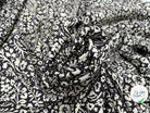 VISCOSE DOUCE FOND GRIS MARRON MOTIFS FLORAL BLANC - My Little Coupon