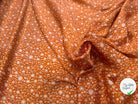 VISCOSE DOUCE TRES LEGEREMENT SATINEE FLEURS SUR SUCRE ROUX - My Little Coupon