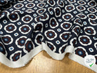 VISCOSE FOND BLEU NAVY MOTIFS FLEURS BLANC ET MARRON - My Little Coupon
