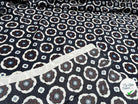 VISCOSE FOND BLEU NAVY MOTIFS FLEURS BLANC ET MARRON - My Little Coupon