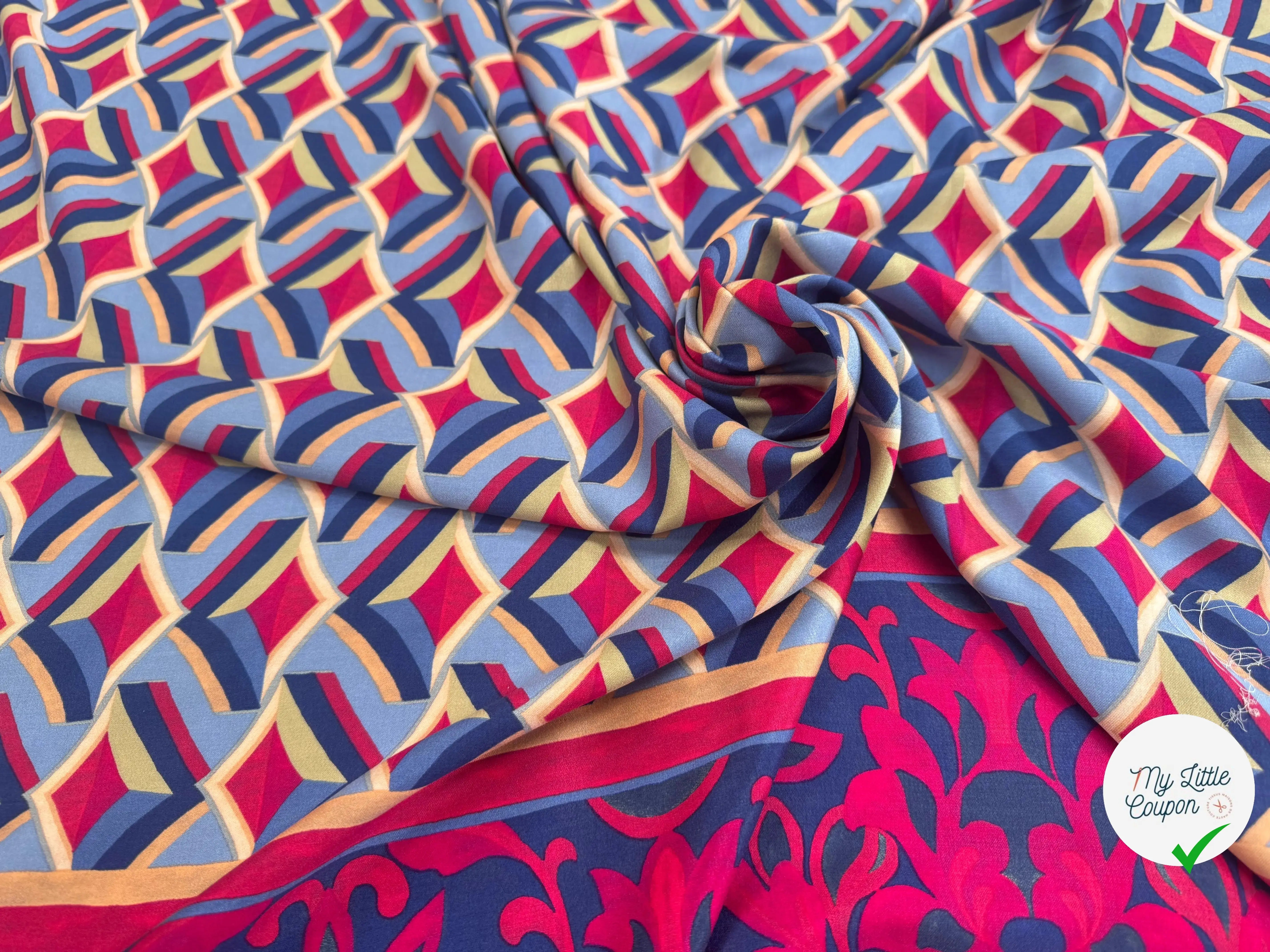 VISCOSE GÉOMÉTRIQUE ROYALE AVEC BASE - My Little Coupon