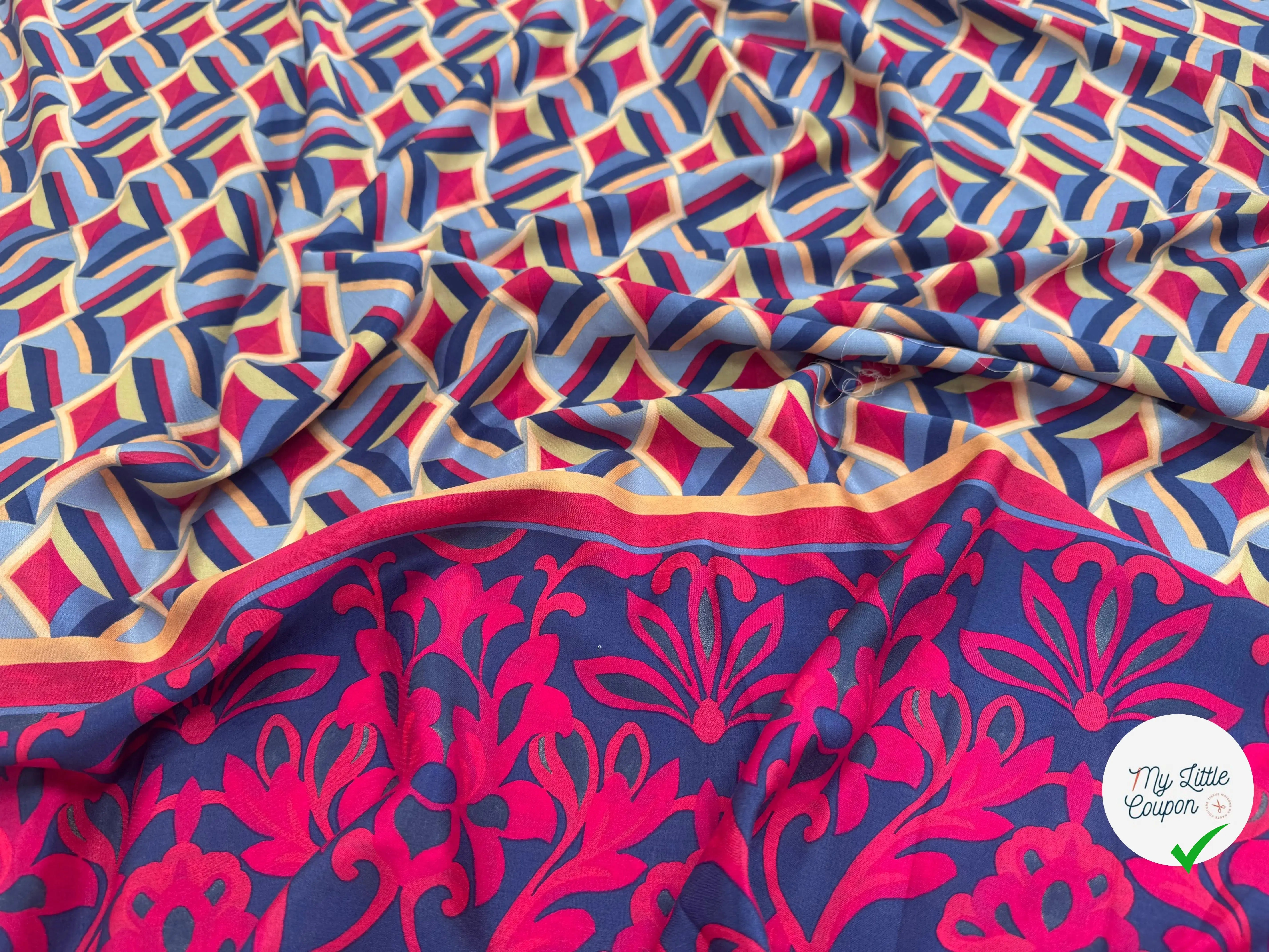 VISCOSE GÉOMÉTRIQUE ROYALE AVEC BASE - My Little Coupon