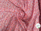 VISCOSE IMPRIMÉ MOTIF PETITES FLEURS ORANGE ROUGE VIOLET - My Little Coupon