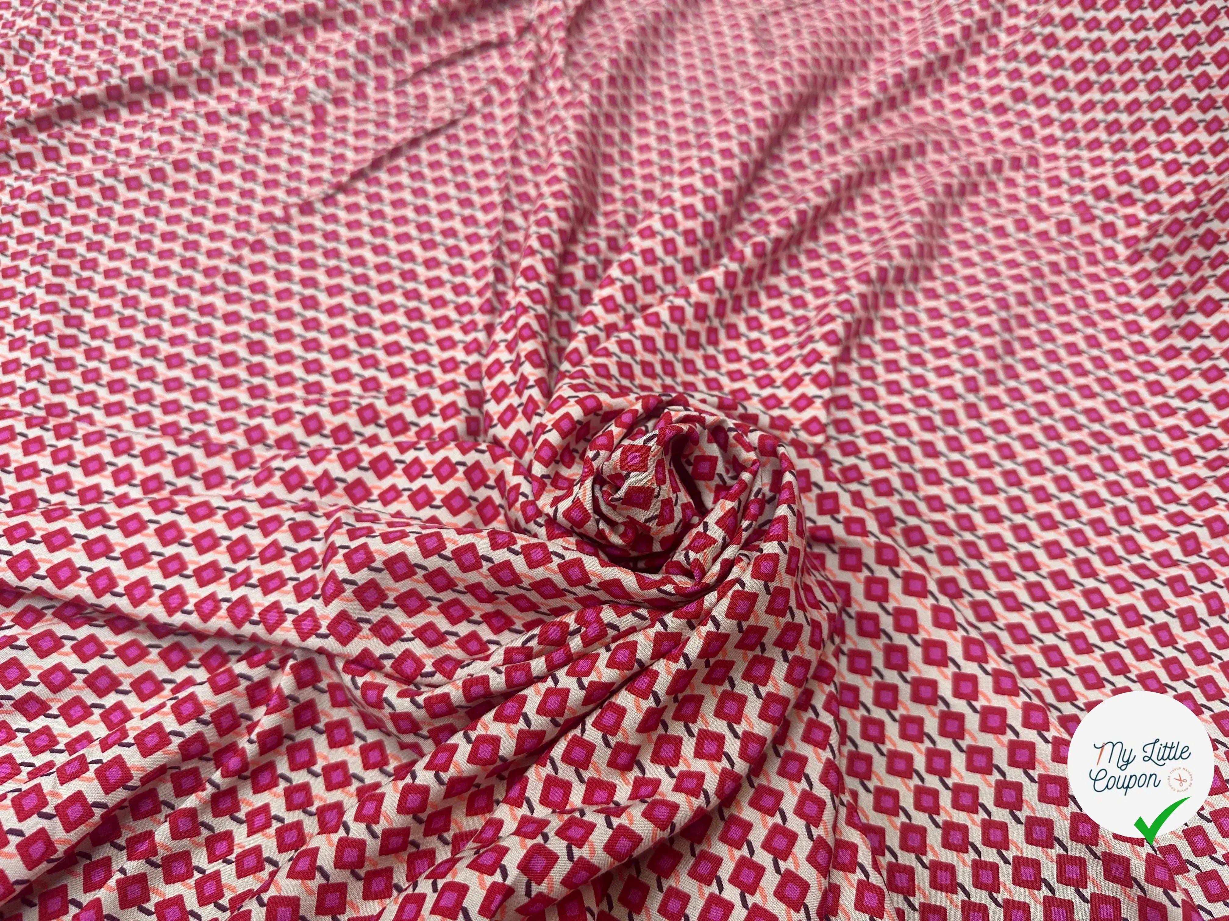 VISCOSE ITALIENNE GEOMETRICA ROSA - My Little Coupon