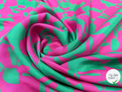 VISCOSE MOTIFS ABSTRAIT ROSE ET VERT - My Little Coupon