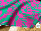 VISCOSE MOTIFS ABSTRAIT ROSE ET VERT - My Little Coupon