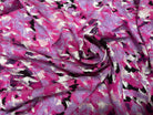 VISCOSE NYLON TWILL TISSU IMPRIMÉ ABSTRAIT FUCHSIA - My Little Coupon