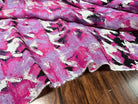 VISCOSE NYLON TWILL TISSU IMPRIMÉ ABSTRAIT FUCHSIA - My Little Coupon