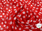 VOILE CHIFFON POIS ROUGE CLASSIQUE ET PANACHE MLC INTERN