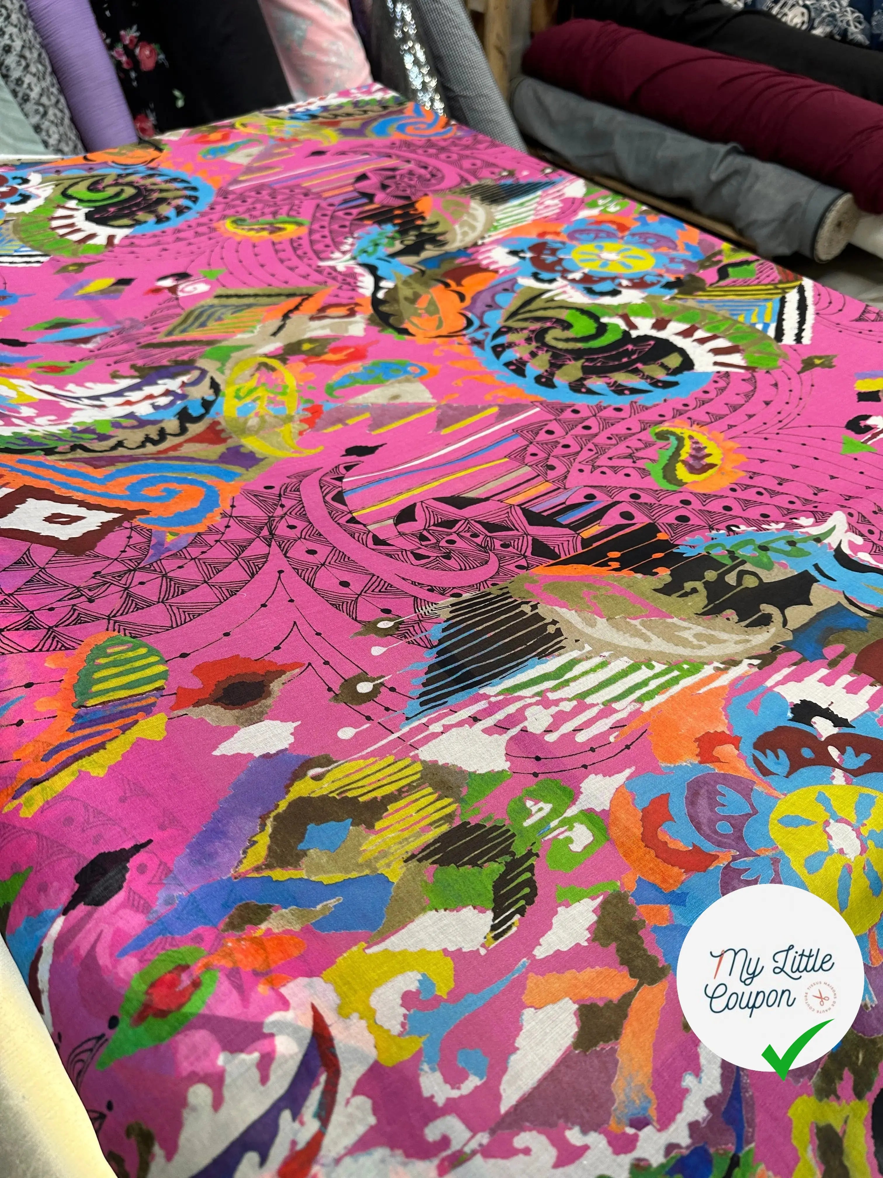 VOILE DE COTON AQUARELLA ROSIE JOYEUX - My Little Coupon