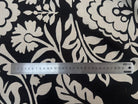 VOILE DE COTON FOND NOIR MOTIFS GROSSES FLEURS BLANC - My Little Coupon