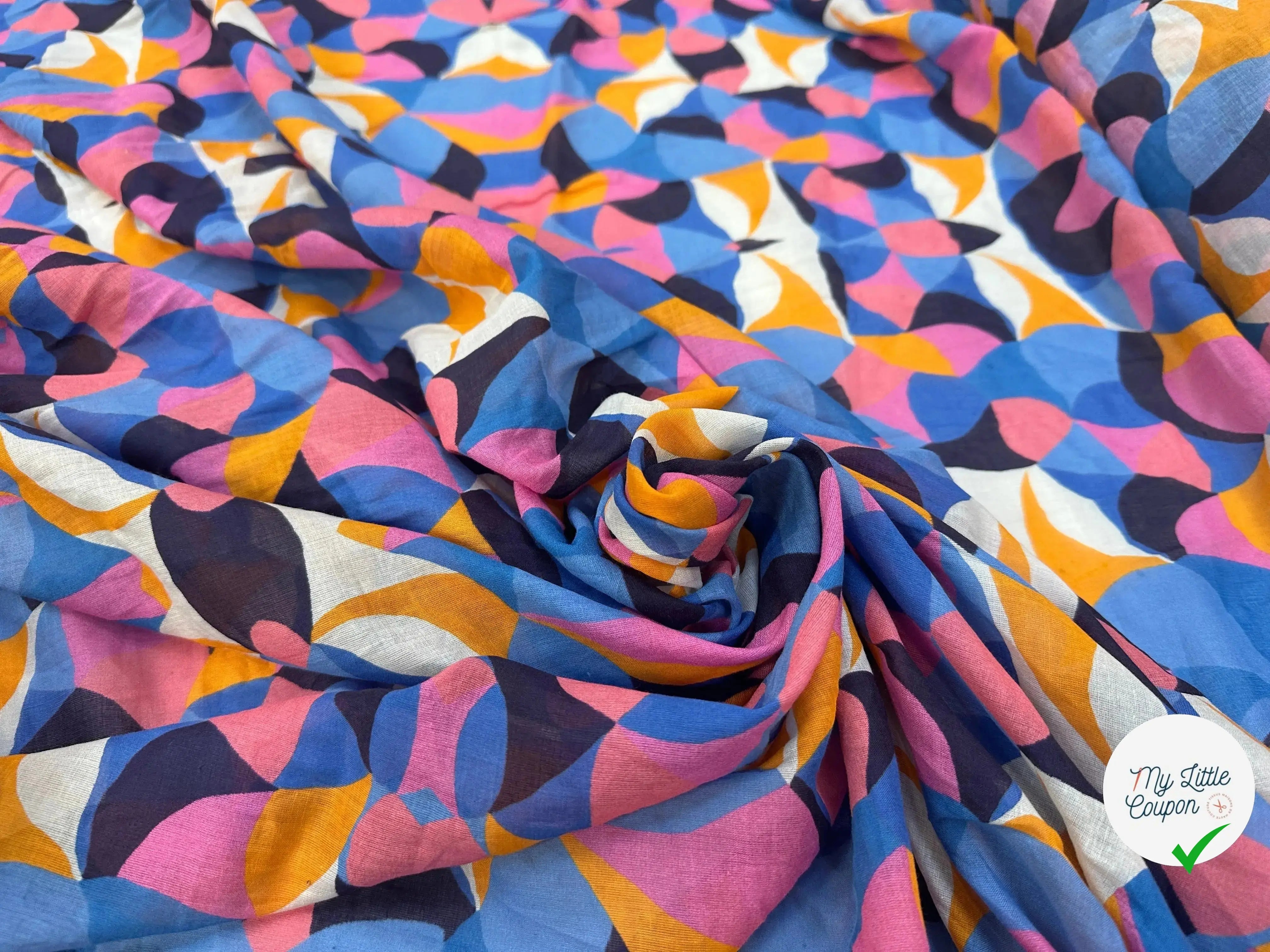 VOILE DE COTON FRUITÉ GEOMETRIA MULTICOLORE - My Little Coupon