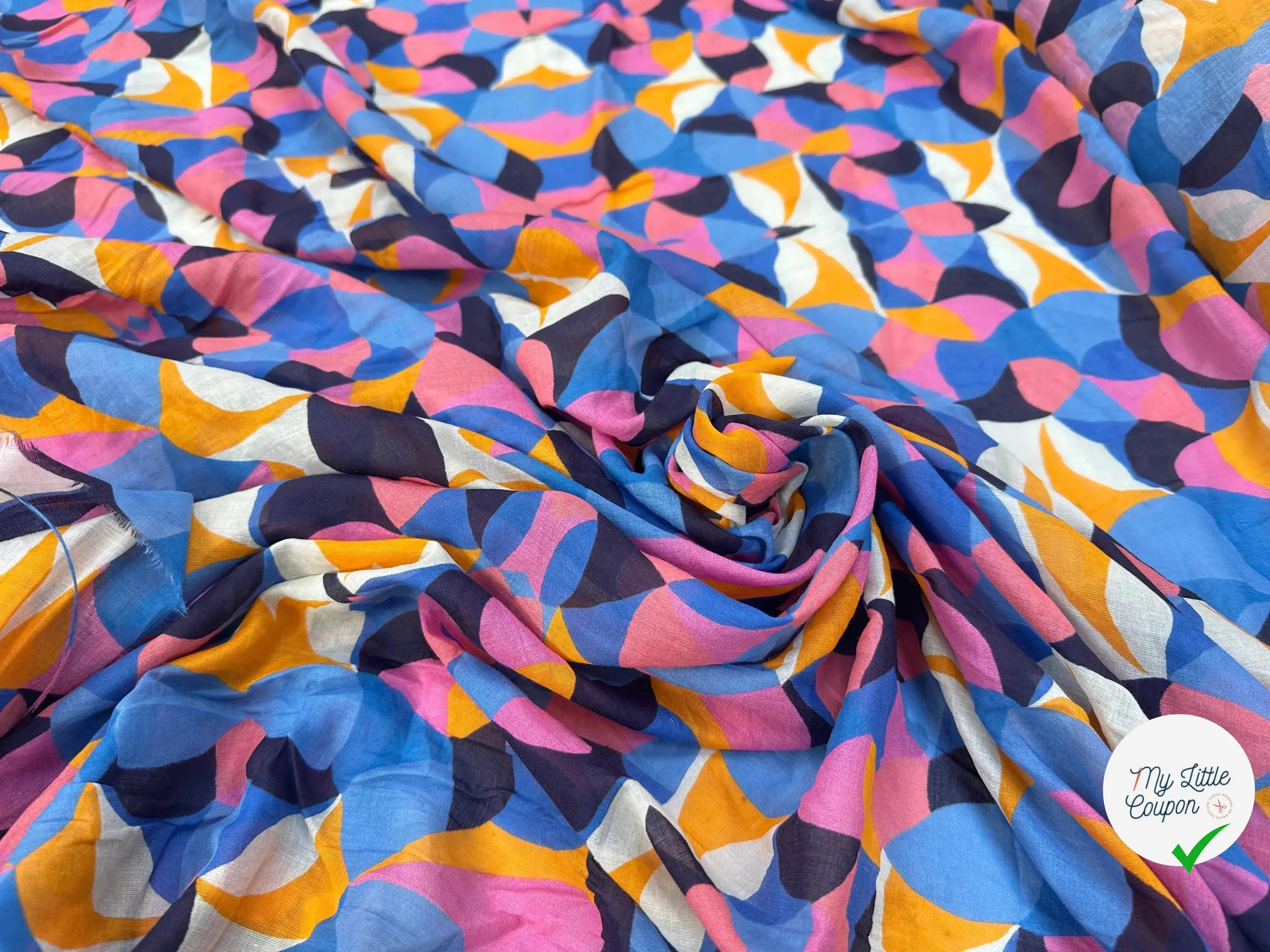 VOILE DE COTON FRUITÉ GEOMETRIA MULTICOLORE - My Little Coupon