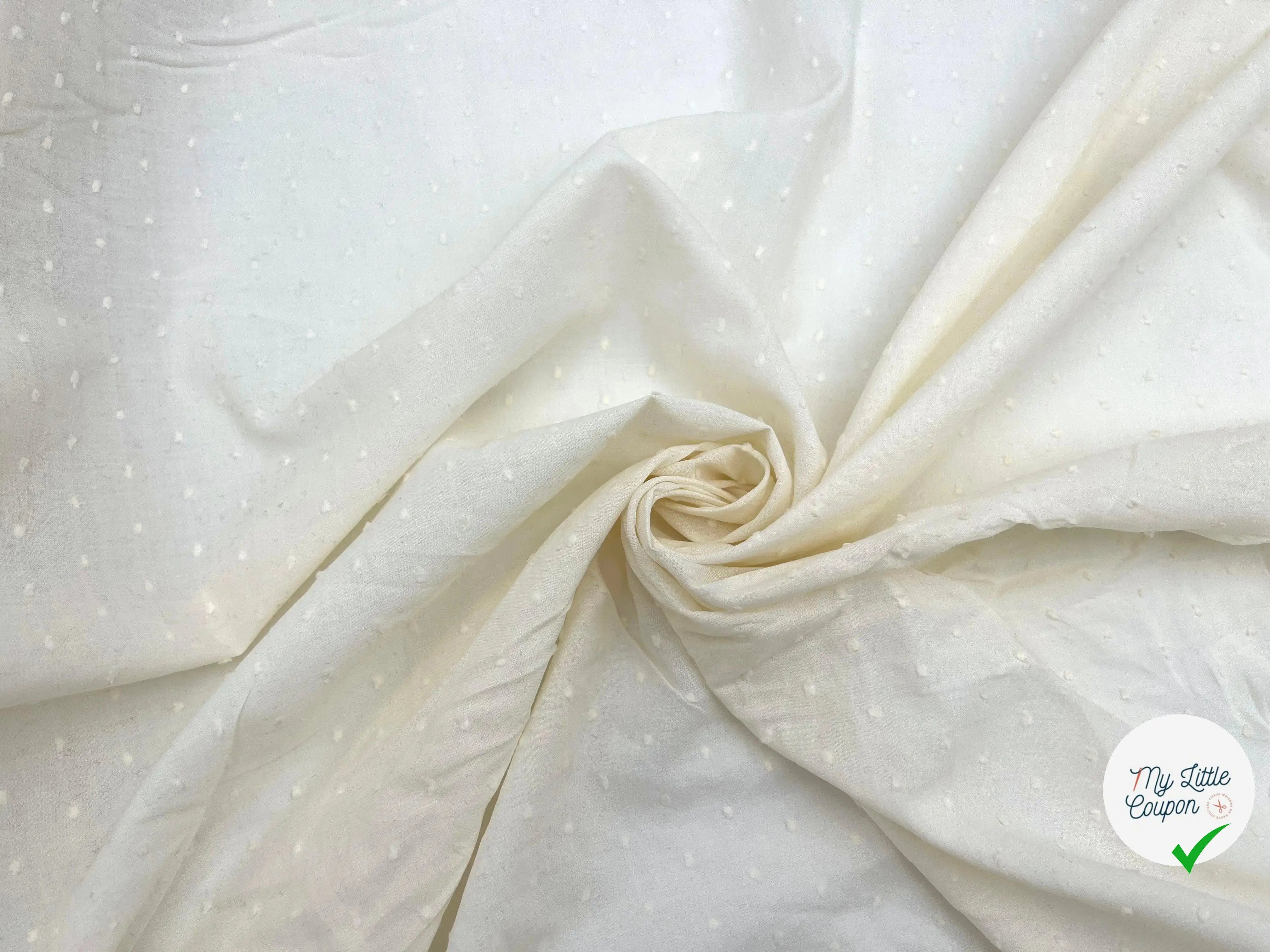 VOILE DE COTON PLUMETIS NATUREL - My Little Coupon - tissu - coudre
