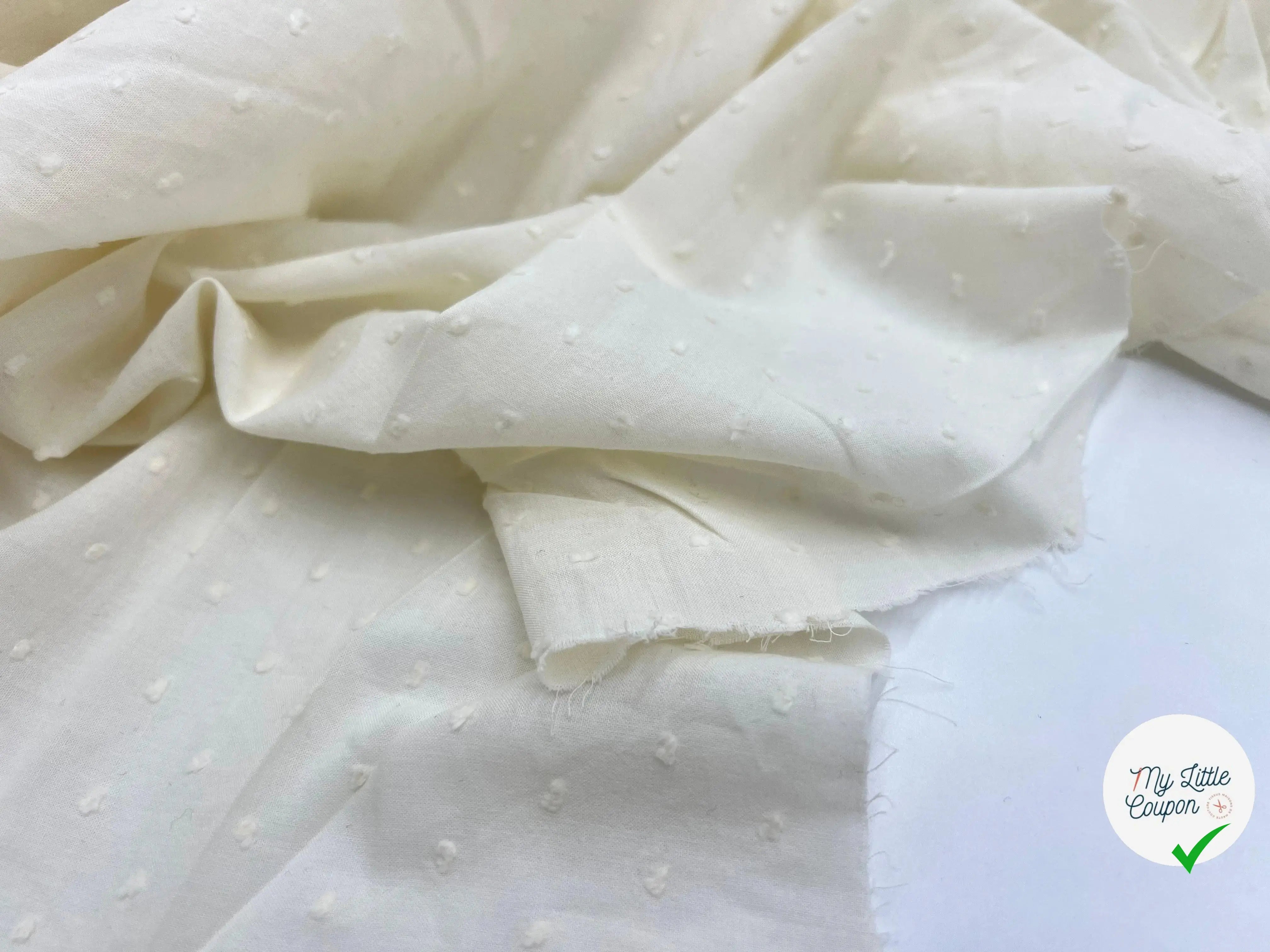 VOILE DE COTON PLUMETIS NATUREL - My Little Coupon - tissu - coudre