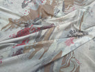 VOILE DE COTON ROSACE FLORALE MULTICOLORE FOND GRIS - My Little Coupon