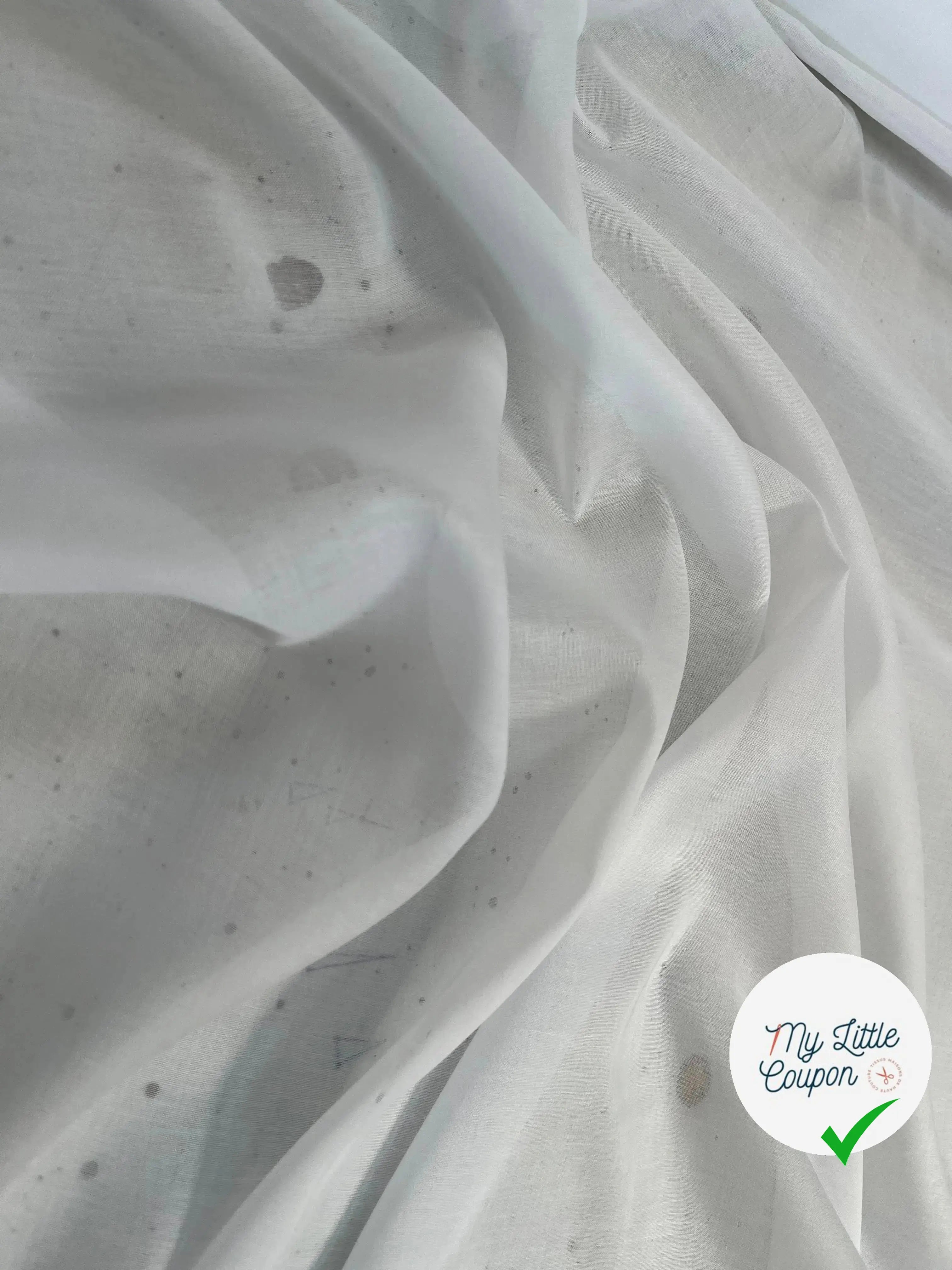 VOILE DE COTON UNI BLANC ELEGANT - My Little Coupon