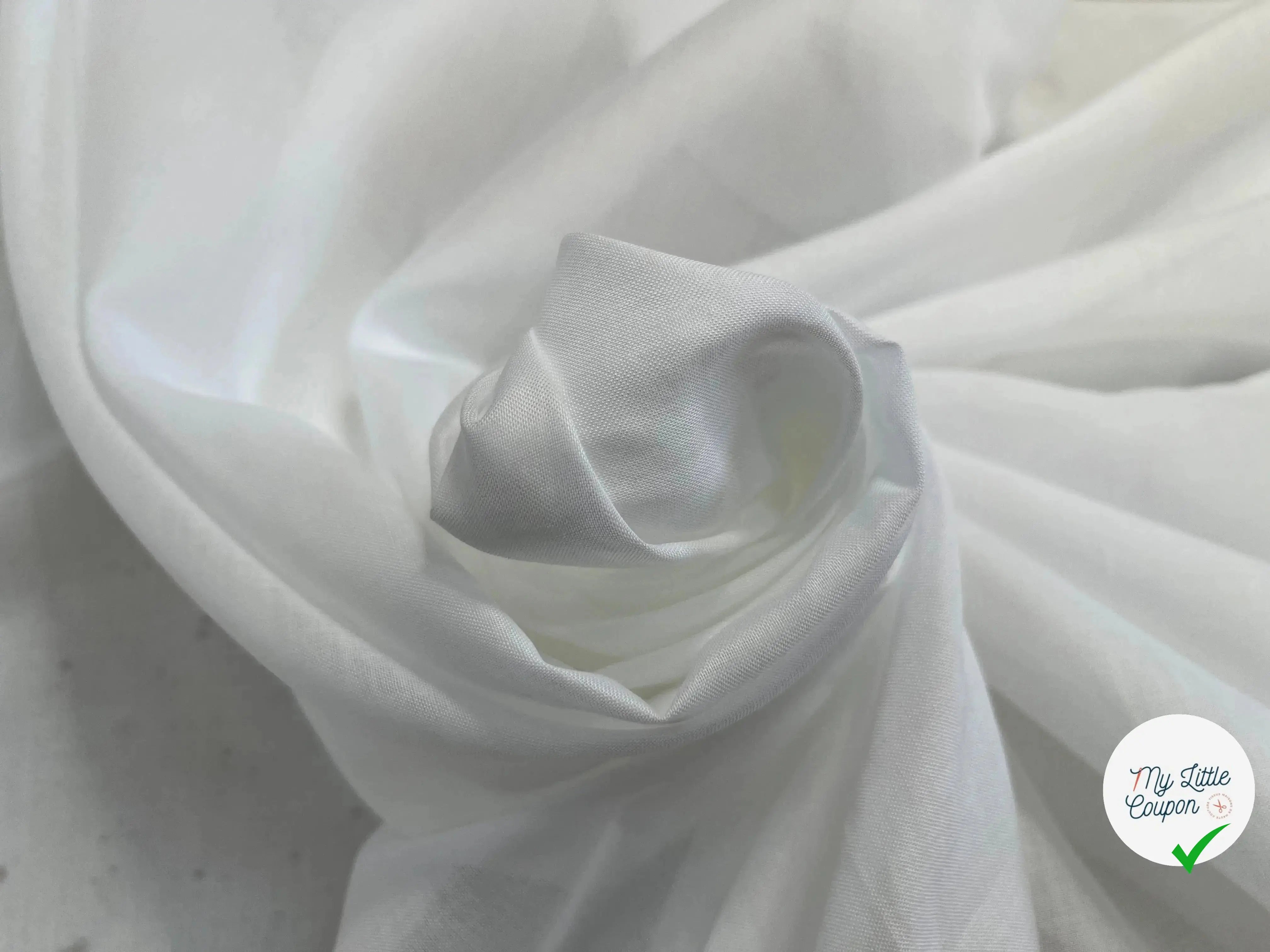 VOILE DE COTON UNI BLANC ELEGANT - My Little Coupon