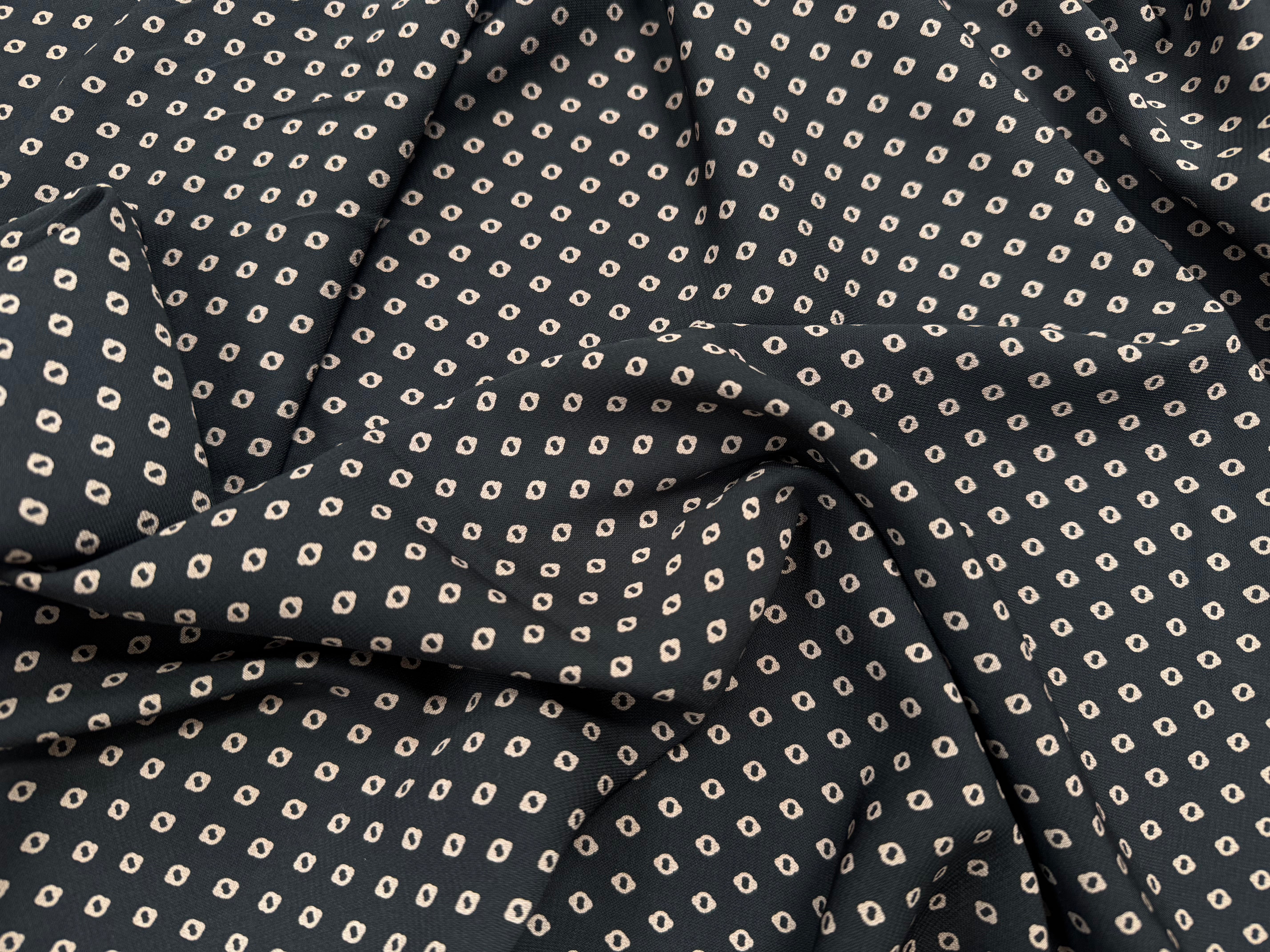 WOOLPEACH FOND NAVY MOTIFS GÉOMÉTRIQUES CIRCULAIRES MARRON - My Little Coupon