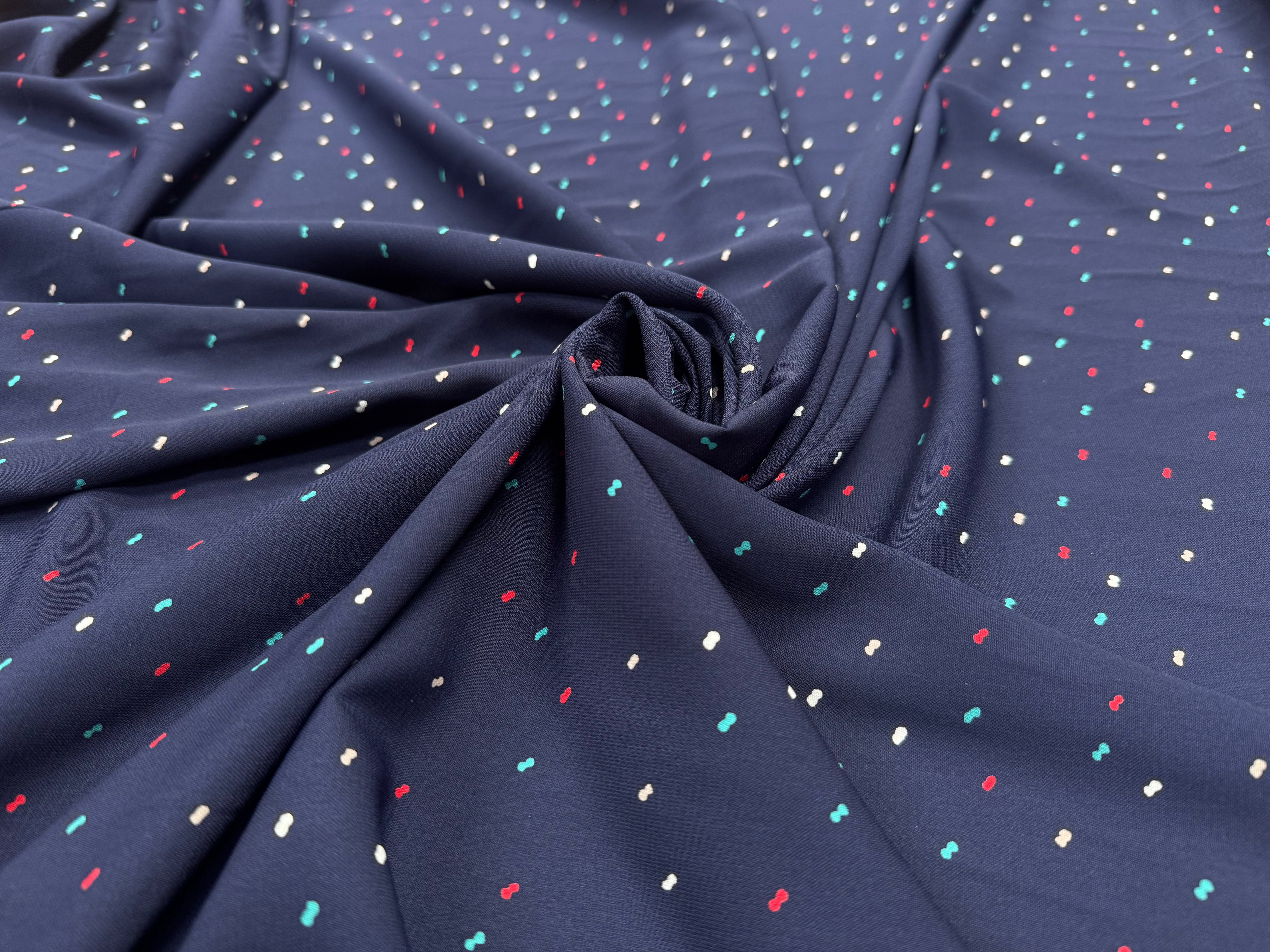 WOOLPEACH FOND NAVY MOTIFS GÉOMÉTRIQUES CIRCULAIRES MARRON - My Little Coupon