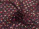 (Chute) WOOLPEACH FOND NOIR FLEURS ROUGE ET DETAILS DORÉS - My Little Coupon