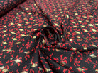 (Chute) WOOLPEACH FOND NOIR FLEURS ROUGE ET DETAILS DORÉS - My Little Coupon