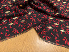 (Chute) WOOLPEACH FOND NOIR FLEURS ROUGE ET DETAILS DORÉS - My Little Coupon