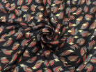 WOOLPEACH FOND NOIR MOTIF FEUILLAGE ROUGE ET DORÉ - My Little Coupon