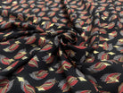WOOLPEACH FOND NOIR MOTIF FEUILLAGE ROUGE ET DORÉ - My Little Coupon