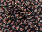 WOOLPEACH FOND NOIR MOTIF FEUILLAGE ROUGE ET DORÉ - My Little Coupon