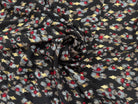 (Chute) WOOLPEACH FOND NOIR MOTIF FLEUR GRIS ET ROUGE AVEC DETAILS DORÉ - My Little Coupon