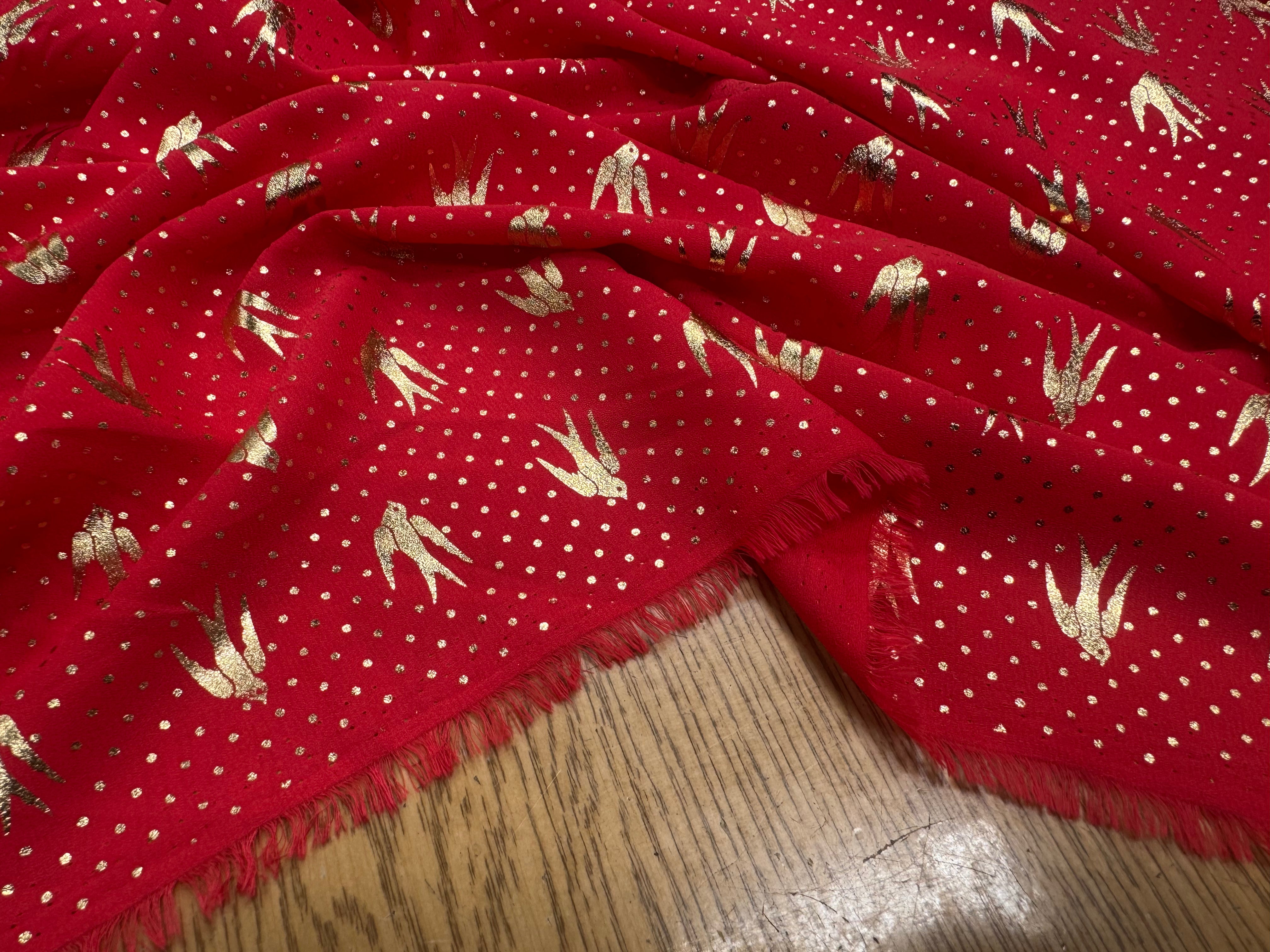 WOOLPEACH FOND ROUGE POIDS OISEAUX DORÉS - My Little Coupon