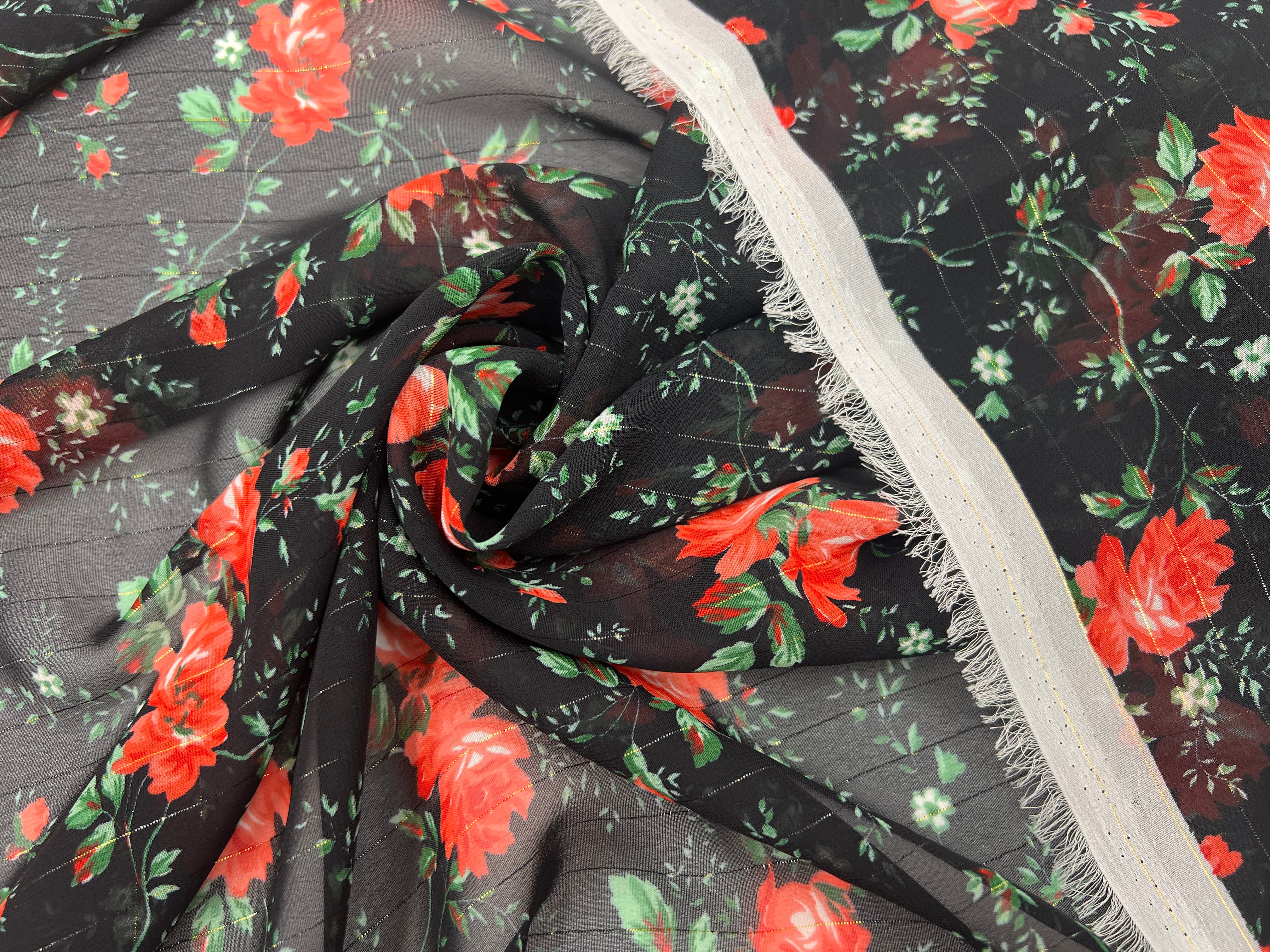 YORYU STRIPE IMPRIMÉ FLEURS FOND NOIR MLC INTERN