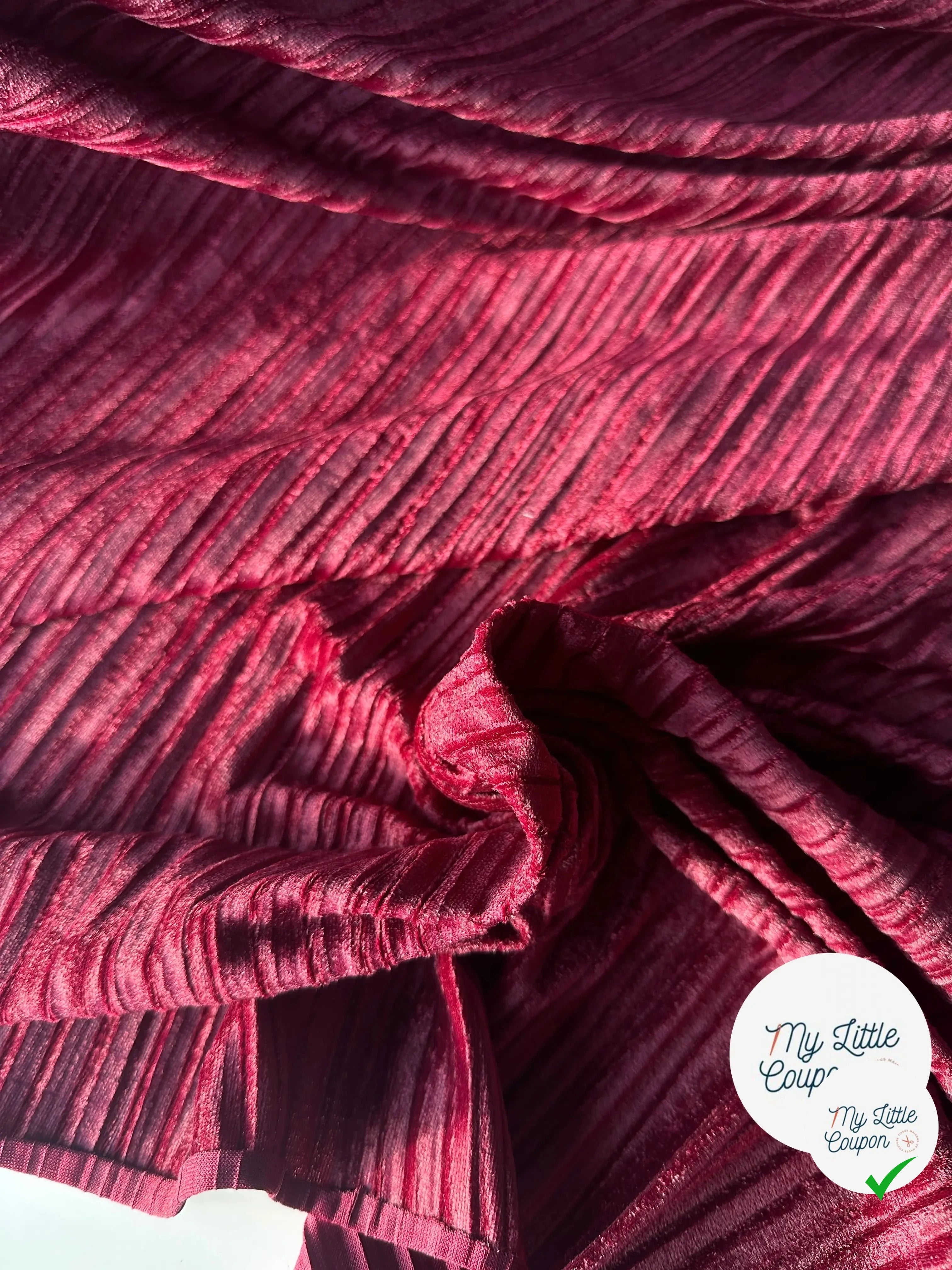 VELOURS PLISSÉ ROUGE LIE DE VIN MLC INTERN