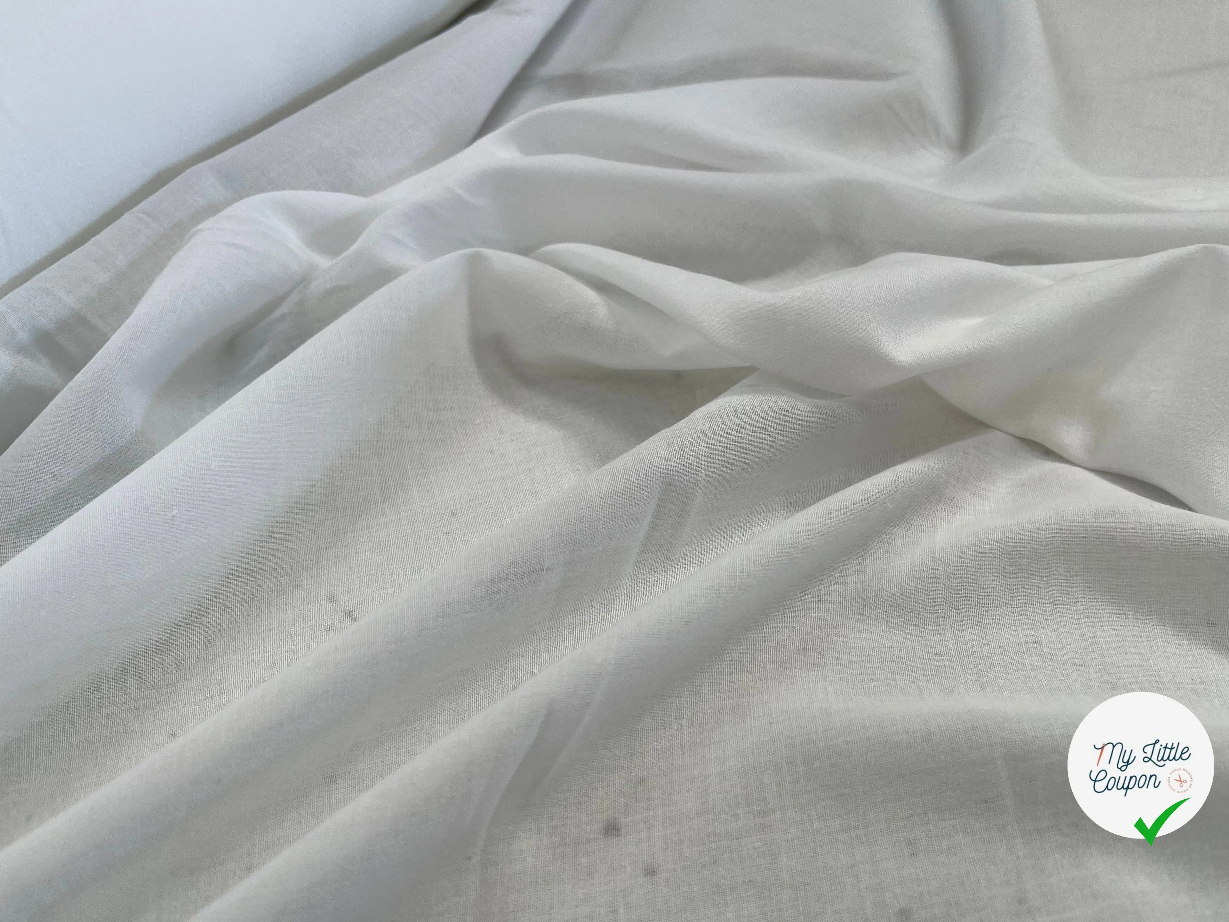 (Chute)VOILE DE COTON UNI BLANC SAINT GALL - My Little Coupon