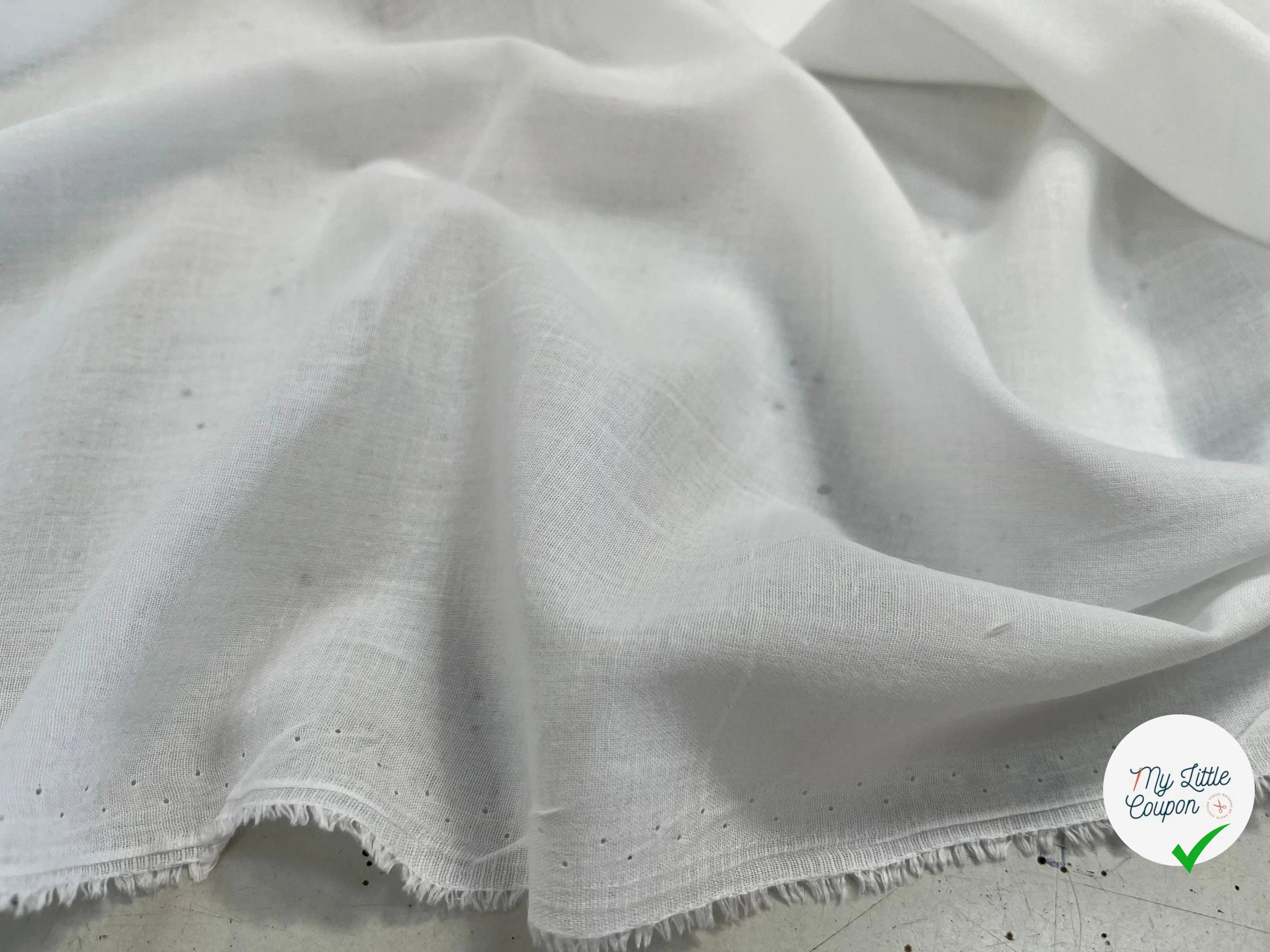 (Chute)VOILE DE COTON UNI BLANC SAINT GALL - My Little Coupon