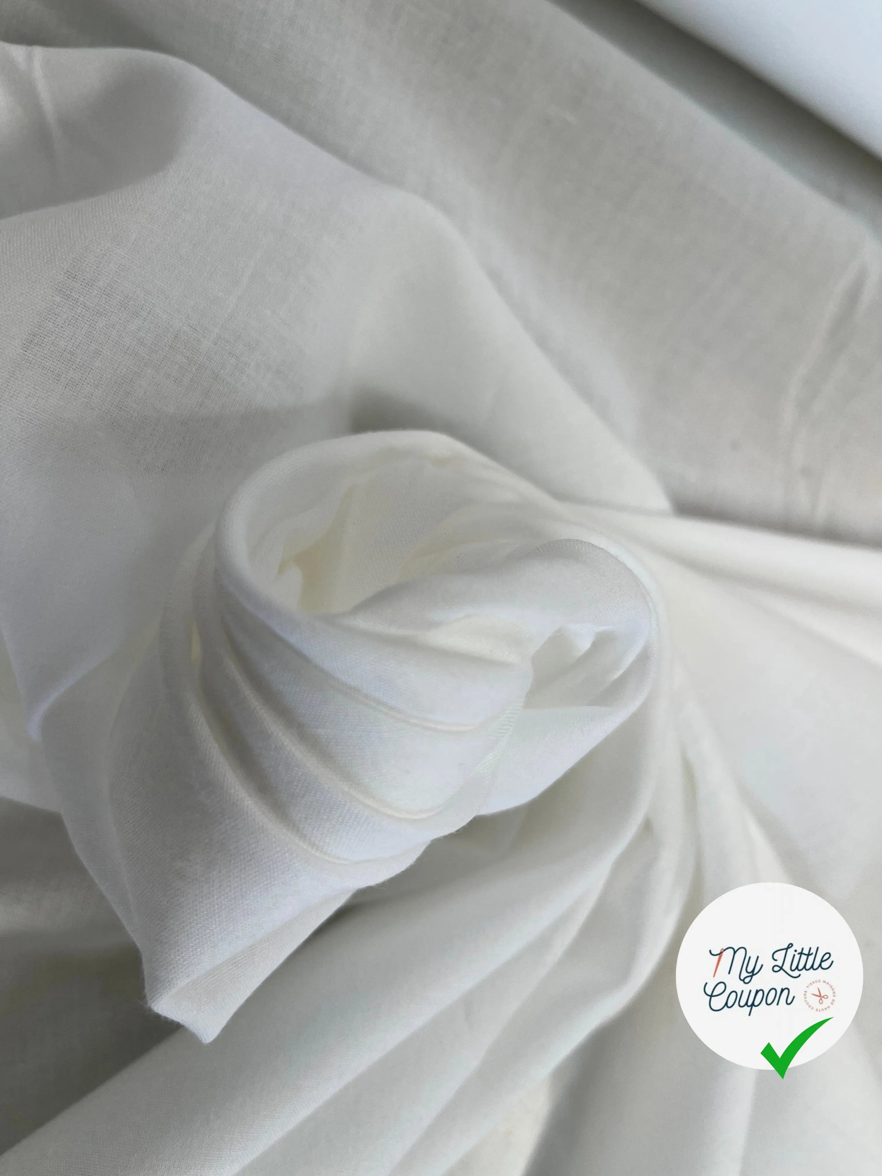 (Chute)VOILE DE COTON UNI BLANC SAINT GALL - My Little Coupon
